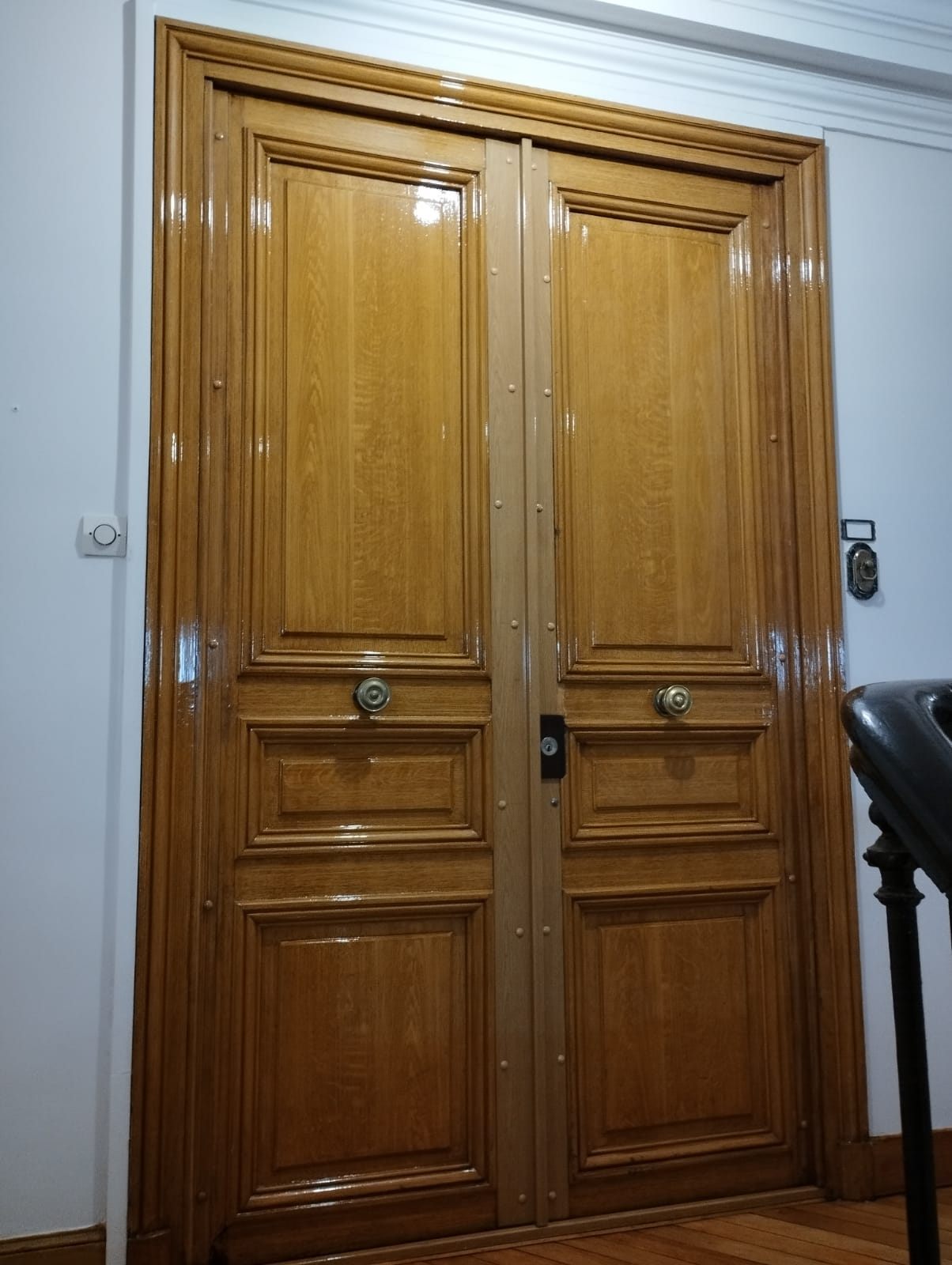 Porte d'entrée en bois massif
